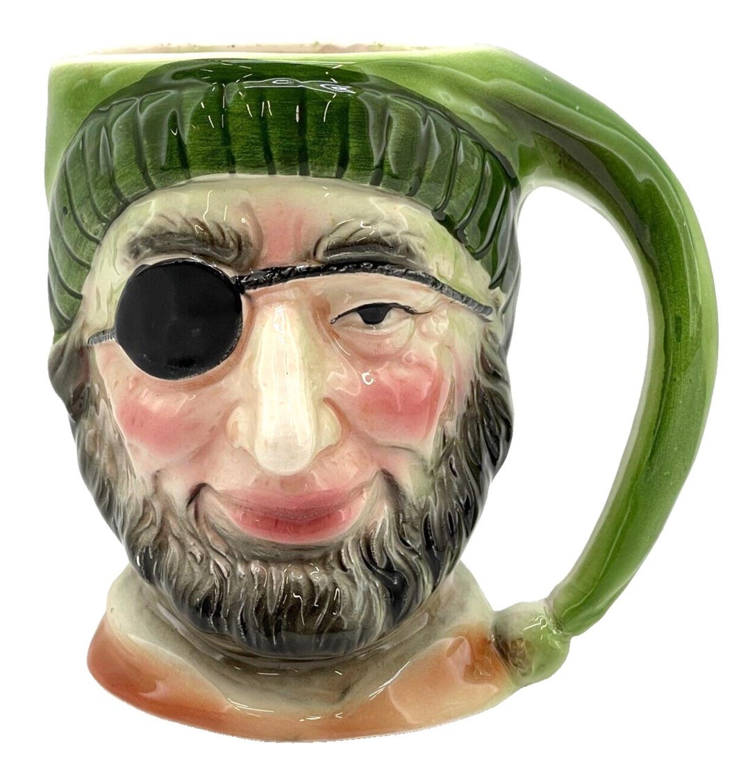 Toby Handle Toby Style Character Seafaring One Eye Pirate Mug Cup W/ Elf Hat Handle ...