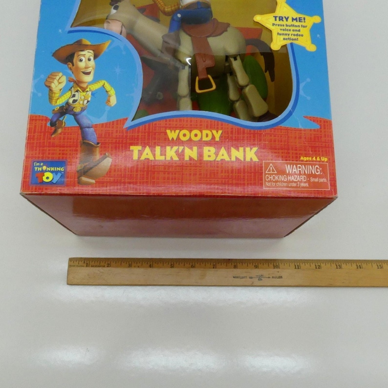 Thinkway Disney Pixar Toy Story 2 Woody Talk’n Bank Figure w/ Original Box image 11