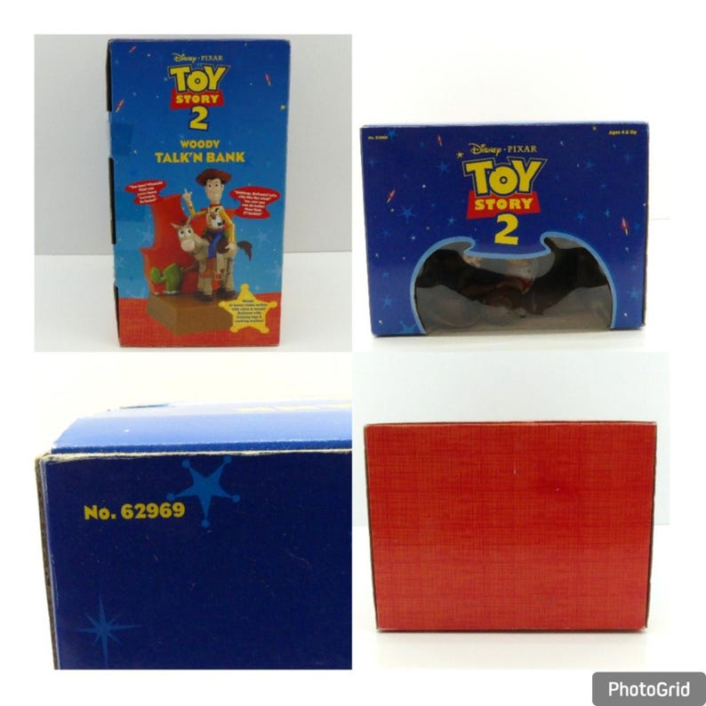 Thinkway Disney Pixar Toy Story 2 Woody Talk’n Bank Figure w/ Original Box image 10