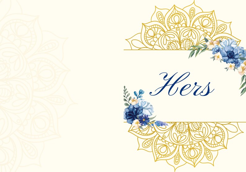 His Hers Vows Printable Vow Card, Instant Download Indian Wedding Vows ...