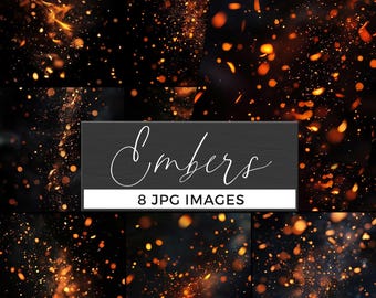 Glowing Embers Background, Fire Texture Overlay, Flames Pattern, Digital Fire Pages, Fire Backdrop