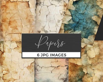 Torn Vintage Paper Overlay, Rustic Ripped Page Textures, Cracked Paper Scrapbook Backgrounds, Antique Paper Digital Download