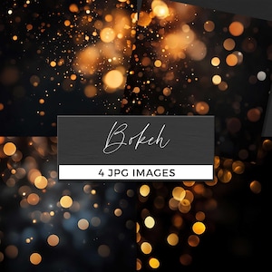 Bokeh Lights Overlay, Dark Light Texture Background, Festive Lighting Effect, Photo Editing Backdrop, Digital Download