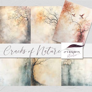 Papier numérique abstrait nature, texture fissurée aquarelle, scrapbooking nature, carnet de voyage pastel, page neutre vintage, arrière-plan fissuré