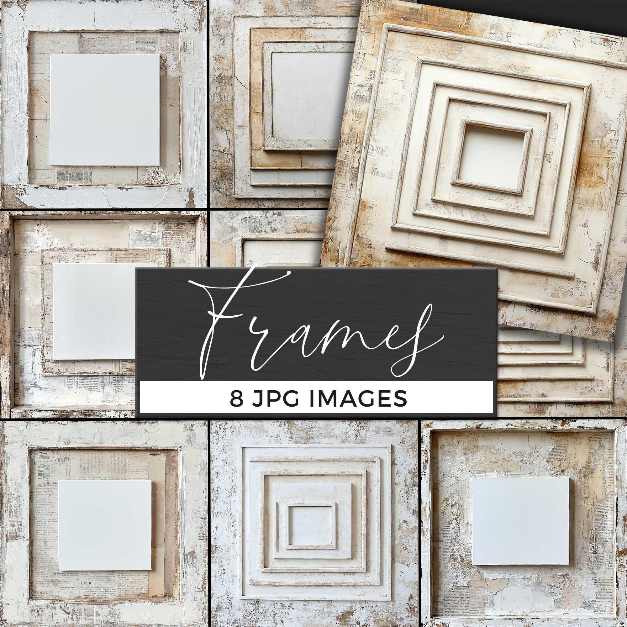 White Frame Backdrop, Minimalist Textured Frame Digital, Neutral Grunge ...