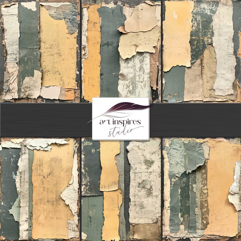 Torn Vintage Paper Textures, Ripped Pages Digital Backdrop, Layered ...