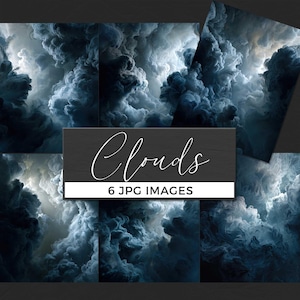 Dunkle Wolke Hintergründe, 6 stürmische Wolke Bilder, Stimmungsvolle Wolke Digitale Papiere, Atmosphärische Textur Paket, Sofort Download, kommerzielle Nutzung