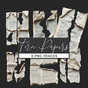 Nakładka PNG z podartego papieru, podarta stara gazeta, odizolowana zmięta strona, zniszczona tekstura skrawków, stary element kolażu grunge, dziennik śmieci