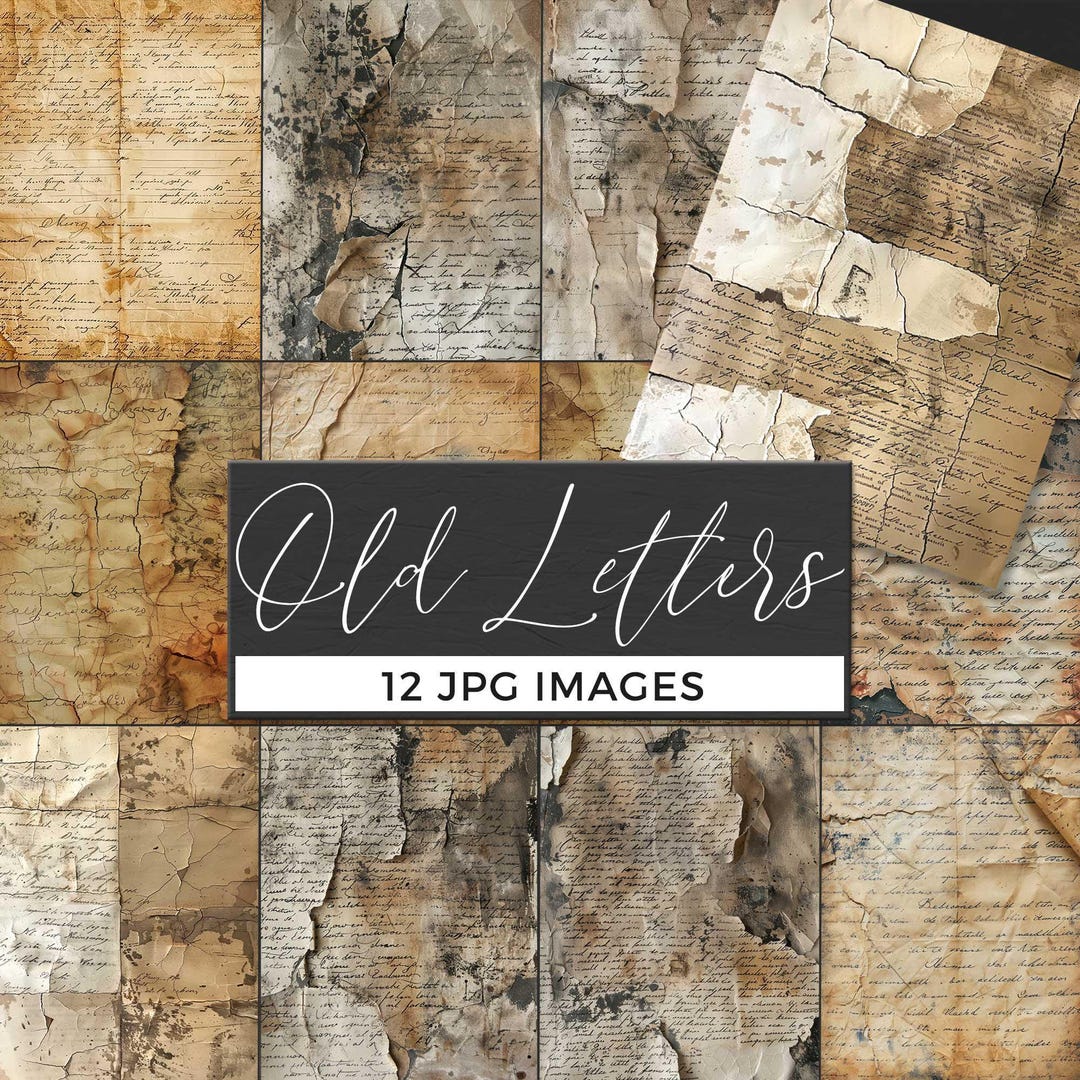Burnt Vintage Script Digital Background, Torn Paper Texture for Junk ...