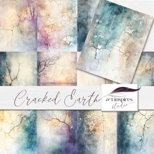 Risse in der Natur Digitales Papier, Aquarell gerissene Textur, Natur Scrapbooking, Pastell Junk Journal, Vintage Neutrale Seite, Hintergrund rissig