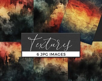 ダークグランジのドリップテクスチャデジタルペーパー、黒と赤のゴシック背景、ホラースクラップブック印刷可能、ムーディなスクラップブックデザイン
