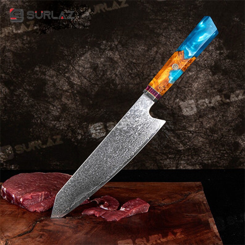 Damascus Kiritsuke Knife 8 Inch Japanese Kitchen Knife Etsy