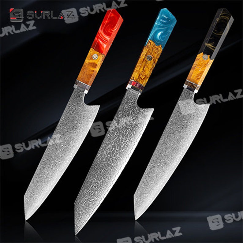 Damascus Kiritsuke Knife 8 Inch Japanese Kitchen Knife Etsy