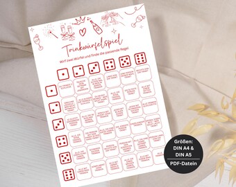 Drinking Dice JGA Game, Hen Party Instant Download