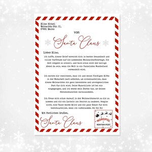 Carta de Papá Noel, Carta de Navidad a Papá Noel, Regalos de Feliz Navidad, Descarga instantánea