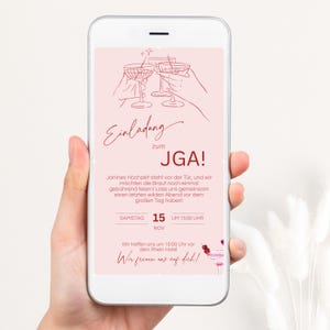 Modèle d'invitation JGA, modèle d'invitation JGA rose, modèle rose WhatsApp, téléchargement instantané, modèle modifiable pour une fête d'été, JGA01