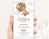 BabyParty Einladungsvorlage, Babyparty Einladungskarte, Ecard Voralge für WhatsApp, BBS07