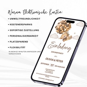 Baby Shower Invitation Template, Baby Shower Invitation Card, Ecard Template for WhatsApp, BBS07 image 5