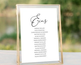 Minimalist table number template, modern classic wedding table decor printable, editable simple table signs, TN10