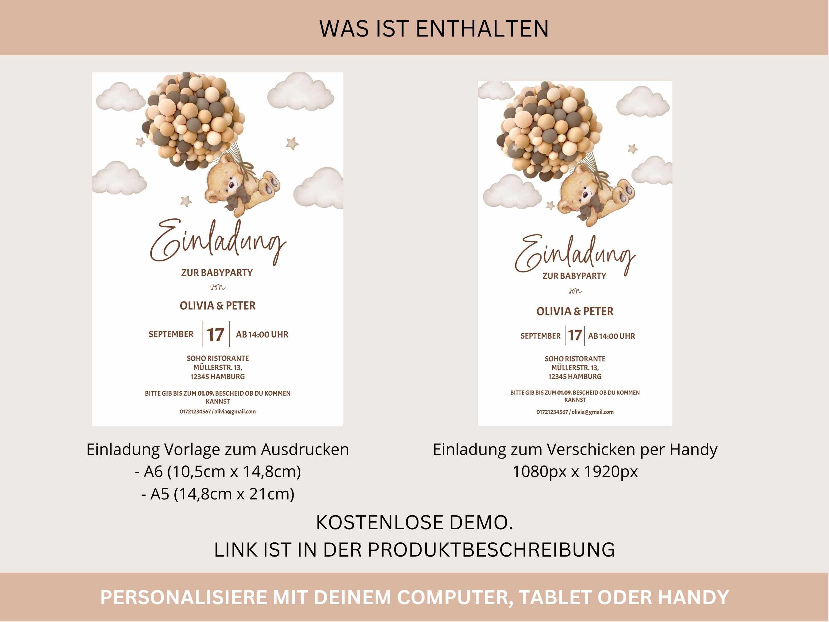 Babyparty Invitation Template to Edit Baby Shower Invitation - Etsy
