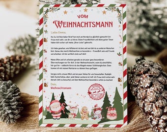 Letter from Santa Claus, Santa's Christmas Letter, Merry Christmas Gifts, Instant Download