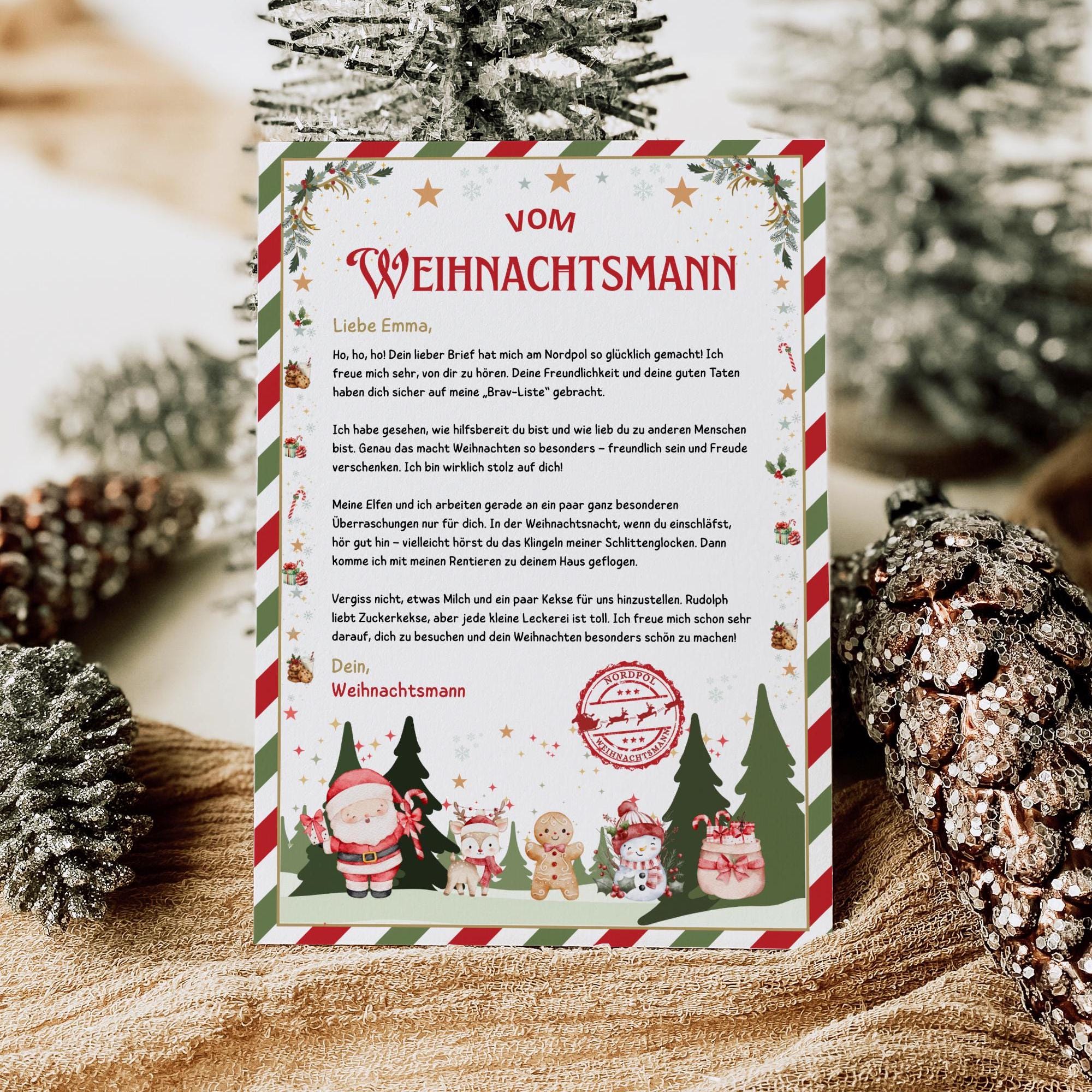 Briefumschläge DIN LANG, Motiv Weihnachten Türkis, selbstklebend ohne