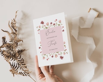 Wildflowers Church Service Booklet to Print, Flowers Church Booklet PDF, Baptism Booklet Program Digital Template A5, TF19