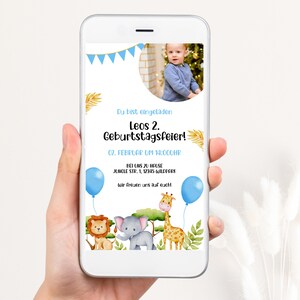Birthday invitation for boys, digital birthday invitation template, ecard Canva template for Whatsapp, GBE28