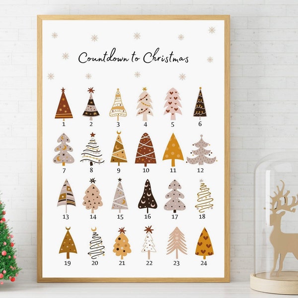 Countdown to Christmas Poster, Christmas Poster, Weihnachtsposter, Digital Download, Selbst Drucken, Instant Download