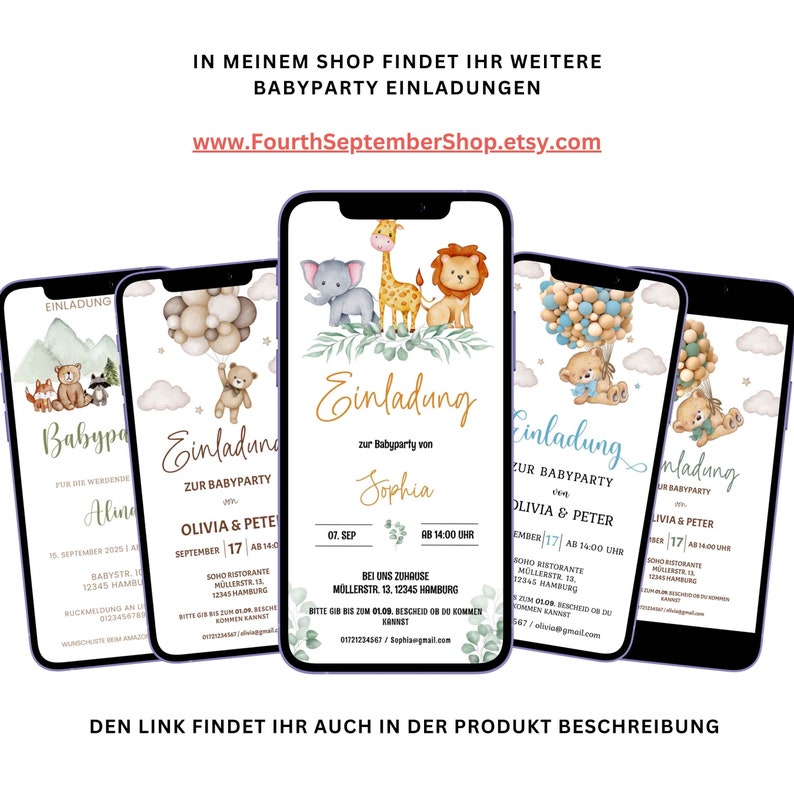 Baby Shower Invitation Template, Baby Shower Invitation Card, Ecard Template for WhatsApp, BBS07 image 8