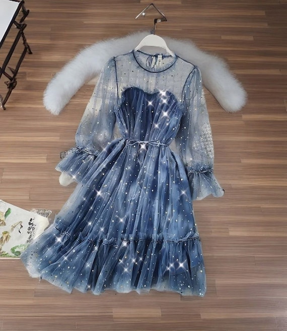 Star embroidered dress top