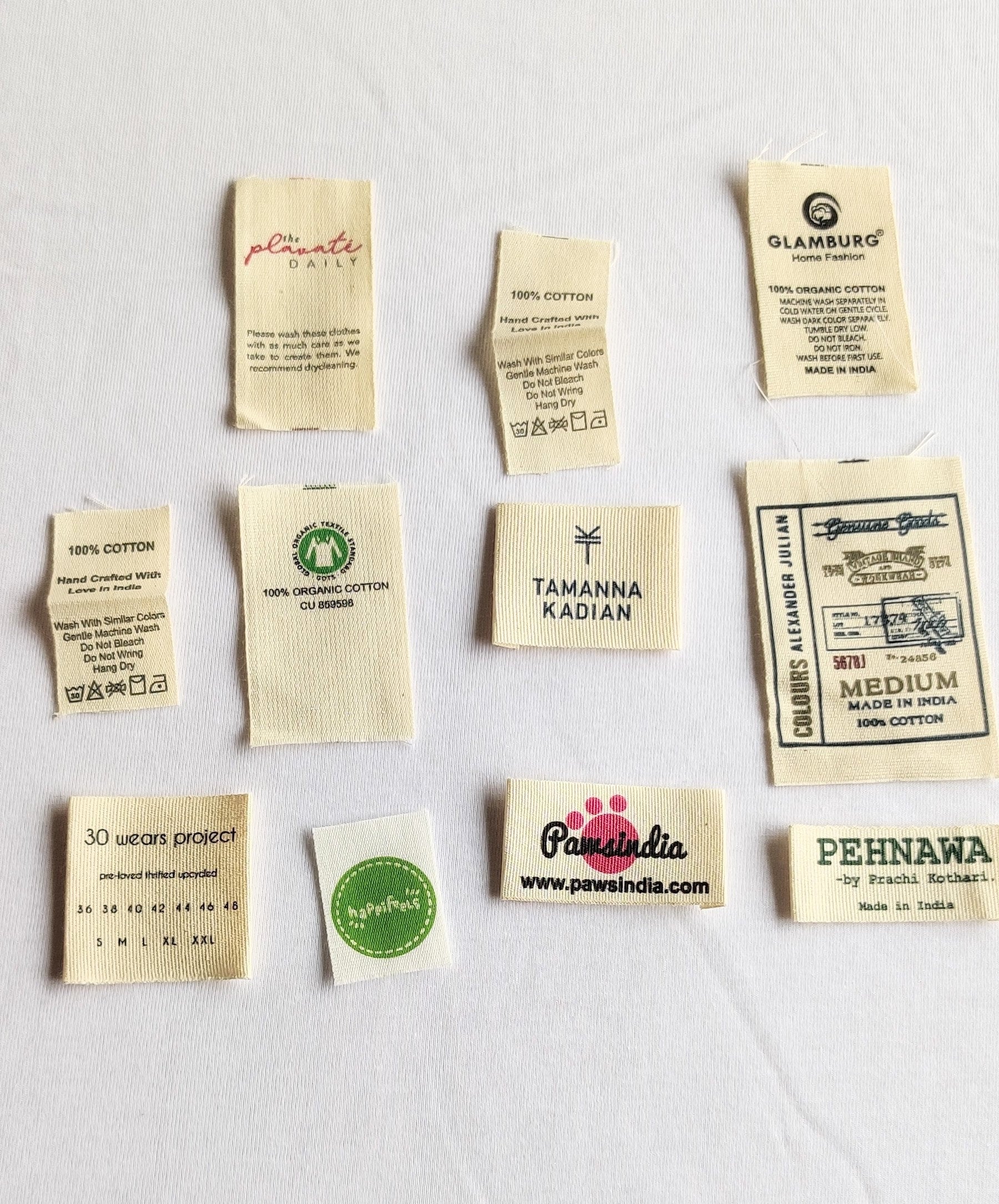 100 Pcs Fold Over Labels, Cotton Twill Label, Custom Clothing Labels, Fabric  Labels, Sew in Tag, Hem Labels 