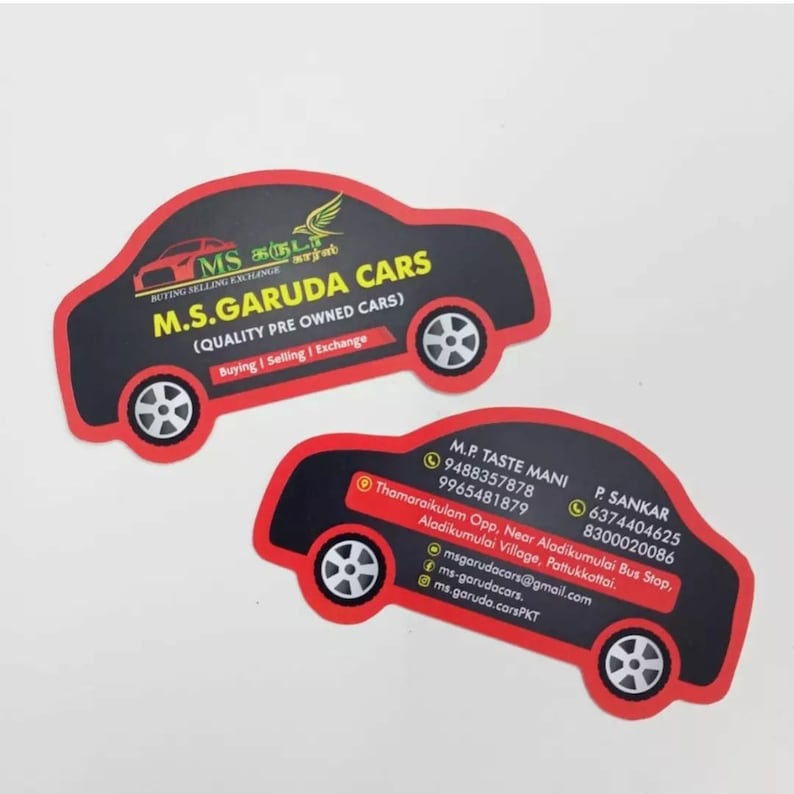 Custom Shaped Business Cards, Personalized Visiting Cards, Paper Cards