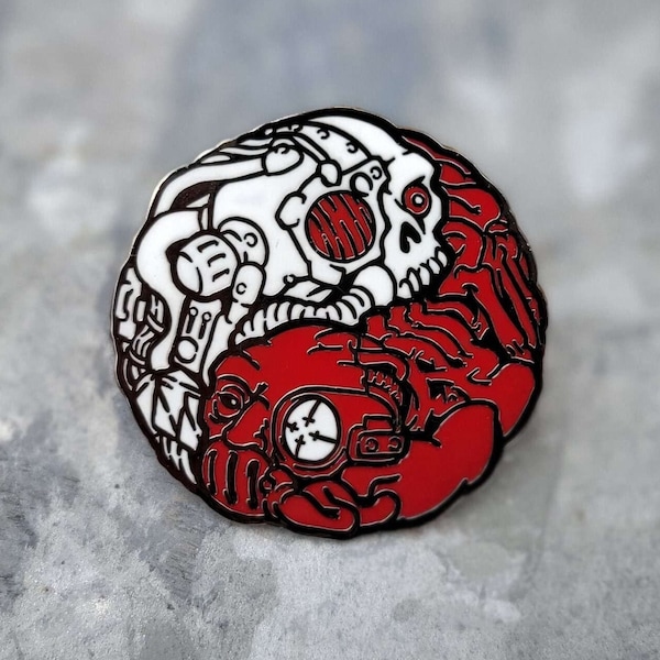 Mechanicum Inspired Black Nickel 1.75" Enamel Pin