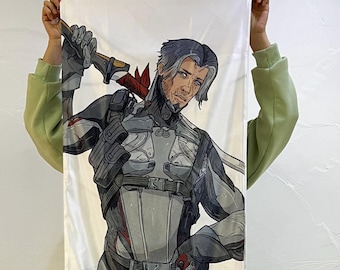 PREVENTA - Funda de almohada corporal Arthur Nightingale inspirada en Warframe, doble cara, material color piel de melocotón