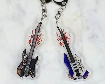CP2077 Inspired Guitar Charms - Johnny's Orphean and Kerry's Guitar