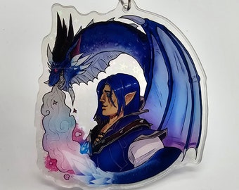 Warcraft Inspired Kalecgos Keychain Starry Effect Charm