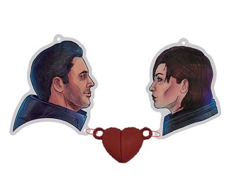 Kaidan Alenko Commander Shepard Love Interest Acrylic Keychain Charm Set Inspired by Mass Effect Shenko