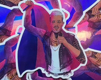 3'' Sticker inspired by Cyberpunk Kerry Holo Vinyl - Bisexual Flag