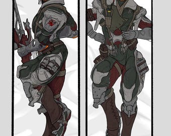PREVENTA Funda de almohada corporal inspirada en Quincy Isaacs de Warframe, doble cara, material color piel de melocotón
