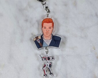 Fanmade Cal the Scrapper and his buddy two part keychain