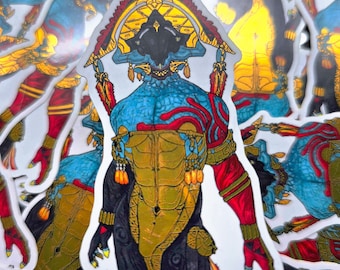 Warframe Inspired Styanax Tonatiuh Gold Sticker - 3'' Vinyl