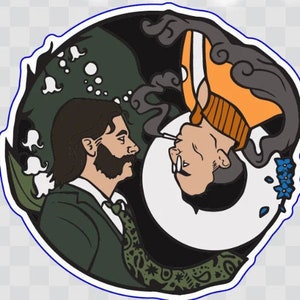 Disco Elysium Harry & Kim Reversible Sticker - 3&quot; Vinyl