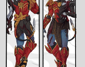 PREORDER - Warframe Inspired Roathe Body Pillow Case, Double Sided, Peachskin Material