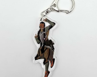 Warframe Inspired Amir Beckett Acrylic Charm, Carabiner Style Clip Hex Member Keychain