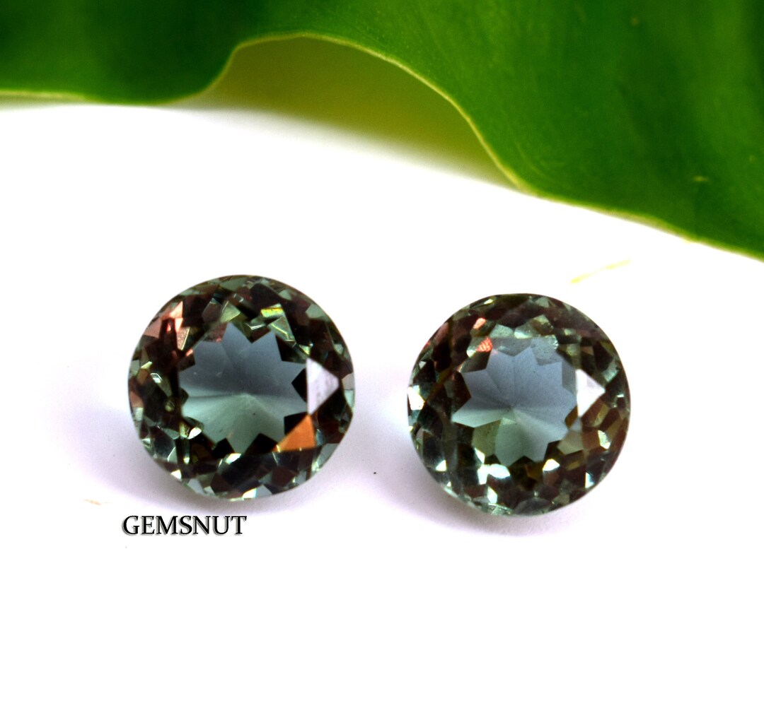 13 Carat Alexandrite Each 7 Ct Natural Alexandrite Loose Round Cut Faceted Pair Multi Color