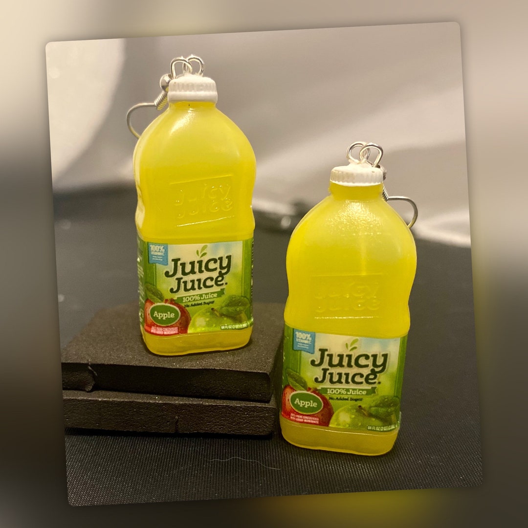 Mini Plastic Apple Juice Container Earrings Etsy