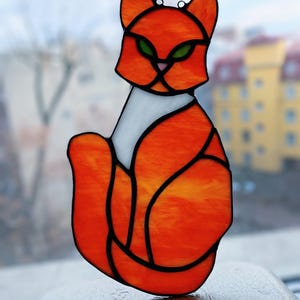 Handmade stained glass CAT – available in custom colors