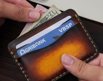 Slim Leather Card Holder, Minimalist Front Pocket Wallet | Minimalist Leather Wallet