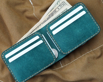 Bifold Leather Wallet: Handstitched Italian Leather,Sleek and Functional ,Husband Gift, Gift for Sons, Birthday Gift